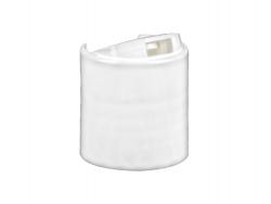 20-410 White Smooth PP Plastic Dispensing Disc-Top Bottle Cap w/ .270 in. Orifice (King)
