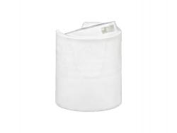 20-410 White Smooth F-Style PP Plastic Dispensing Disc-Top Bottle Cap w/ .288 in. Orifice (MPCH)