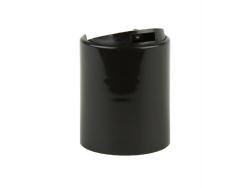 20-410 Black Smooth Dispensing F Style Disc Top Bottle Cap w/ .288 in. Orifice (MPCH)