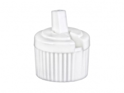 20-410 White Turret Dispensing Bottle Cap w/ .110 in. Orifice (Stock Item)