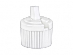20-410 White Turret Dispensing Bottle Cap w/ .110 in. Orifice (Stock Item)