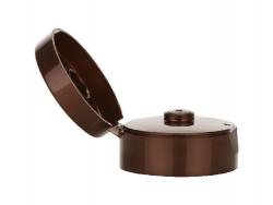 22-400 Bronze Dark Dispensing Flip Top Bottle Cap w/ .108 in. Orifice & 2 in. Diameter