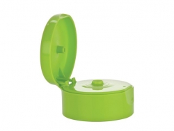 22-400 Green Lime Dispensing Flip Top PP Plastic Bottle Cap w/ .190 in. Orifice & 2 in. Diameter (Surplus)