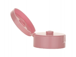 22-400 Pink Dispensing Flip Top PP Plastic Bottle Cap w/ .190 in. Orifice, HS Liner & 2 in. Diameter (Surplus)