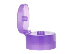 22-400 Purple Translucent Dispensing Flip Top PP Plastic Bottle Cap w/ .250 in. Orifice & 1.5 in. Diameter (Surplus)