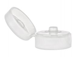 22-400 White Dispensing Flip Top PP Plastic Bottle Cap-.177 in. Orifice-Plug Seal-1 7/16 in. Diameter (Surplus)