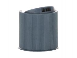 24-410 Blue Gray Ribbed PP Plastic Disc Top Dispensing (F) Bottle Cap w/ .312 in. Orifice (Surplus Item)