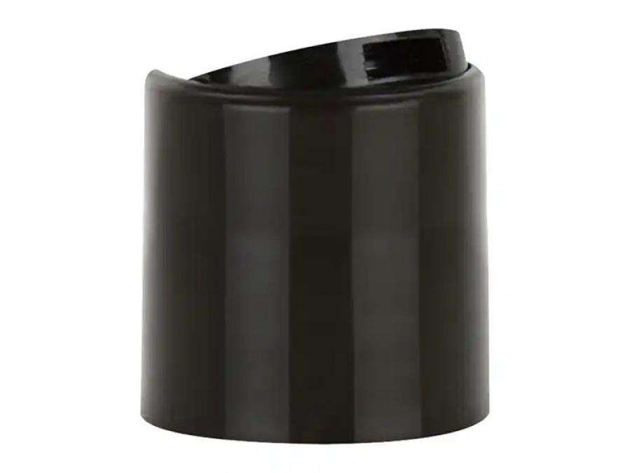 24-410 Brown Dark Smooth PP Plastic F Style Dispensing Disc Top Bottle Cap-.296 in. Orifice