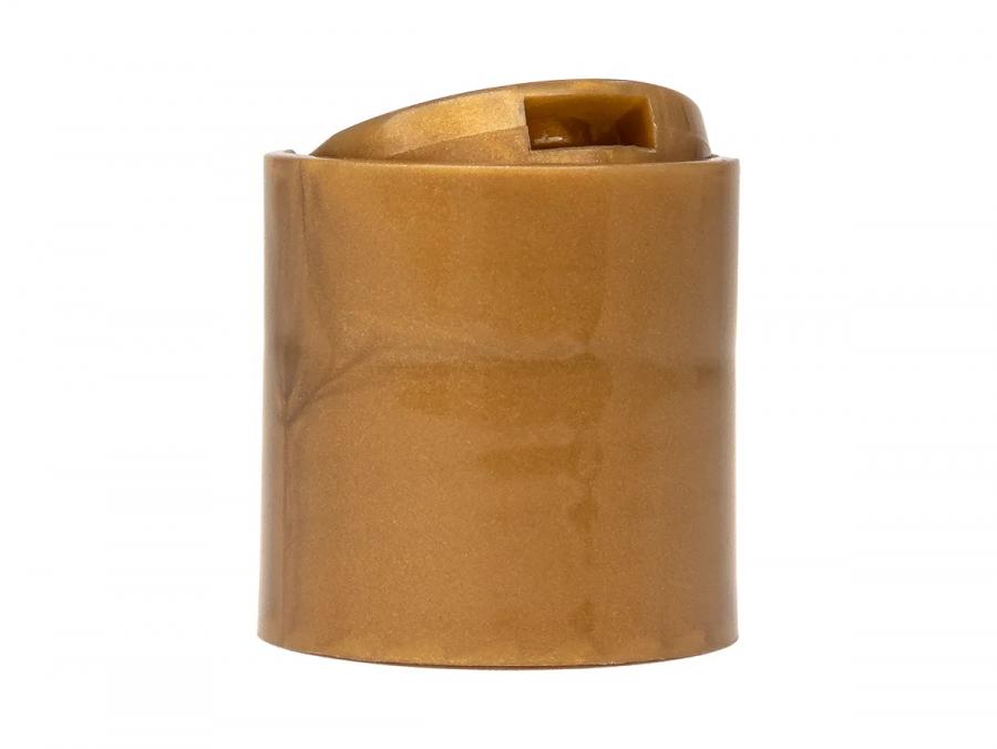 24-410 Gold Rustic Smooth Disc Top PP Plastic Dispensing Bottle Ca-.312 in. Orif-HS Liner