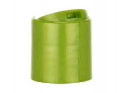 24-410 Green Lime Smooth PP Plastic Dispensing Disc Top Bottle Cap w/ .312 in. Orifice