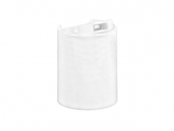24-415 White Smooth Disc-Top F Style Dispensing Bottle Cap w/ .310 in. Orifice (Stock Item)