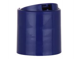 28-410 Blue Dark Smooth Disc-Top Dispensing D Style PP Plastic Bottle Cap-330 in. Orifice