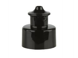 28-410 Black Faceted Dispensing PP Plastic Bottle Cap Push-Pull Style- .135 in. Orifice