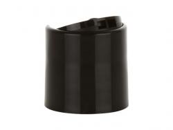 28-410 Black Smooth Dispensing Disc-Top PP Plastic (F) Bottle Cap w/ .330 in. Orifice (MPCH)