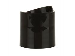 28-410 Black Smooth D Style Dispensing Disc-Top Bottle Cap w/ .325 in. Orifice (Stull)