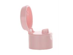 28-410 Pink Light PP Plastic Snap Top Smooth Bottle Cap-.050 in. Orifice-Pour Spout-HS Liner
