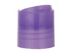 28-410 Purple translucent Dispensing Smooth Disc-Top PP Plastic Bottle Cap-.333 in. Orifice-HS Liner