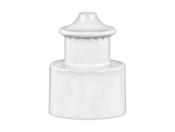 28-410 White Faceted Dispensing Bottle Cap Push-Pull Style w/ .130 in. Orifice