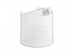 28-410 White Smooth Dispensing F Style Disc-Top Bottle Cap w/ .336 in. Orifice (Seaquistl)