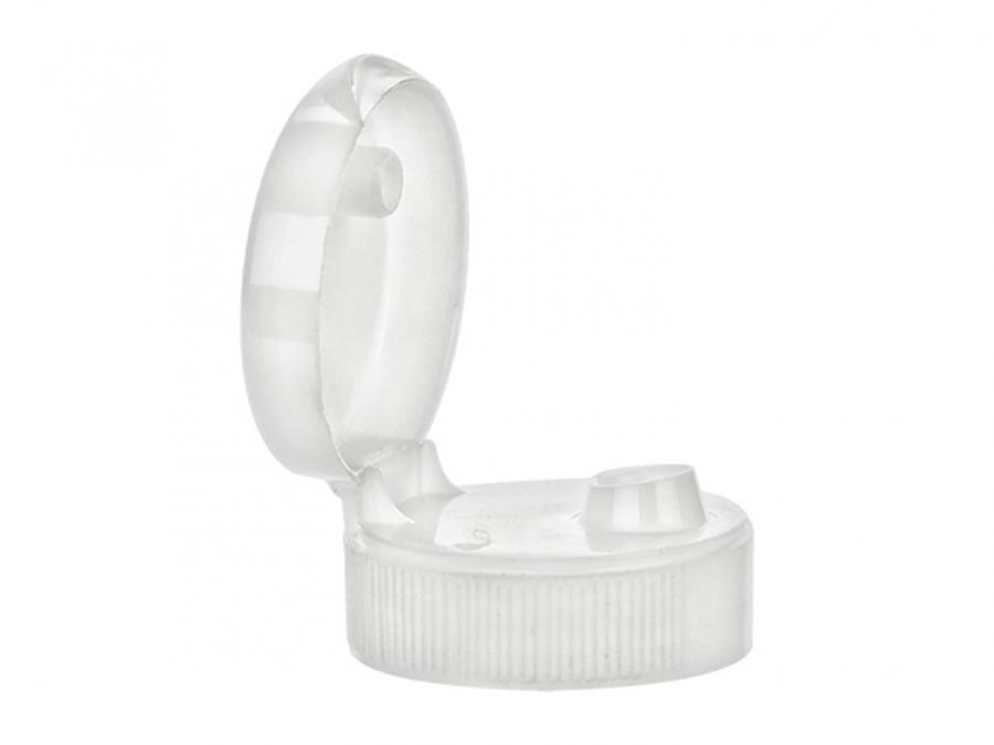 33-400 White Ribbed Flip Top Dispensing Bottle Cap-.250 Orifice