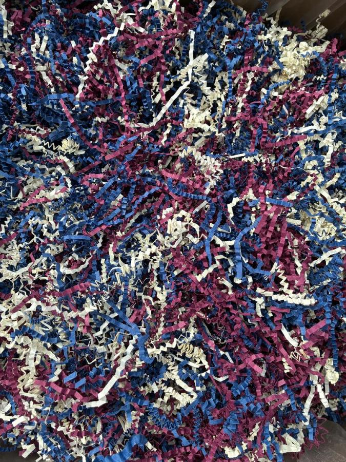 1 lb. Americana Vintage Mix Crinkle Paper-Burgundy-Ivory-Navy Blue