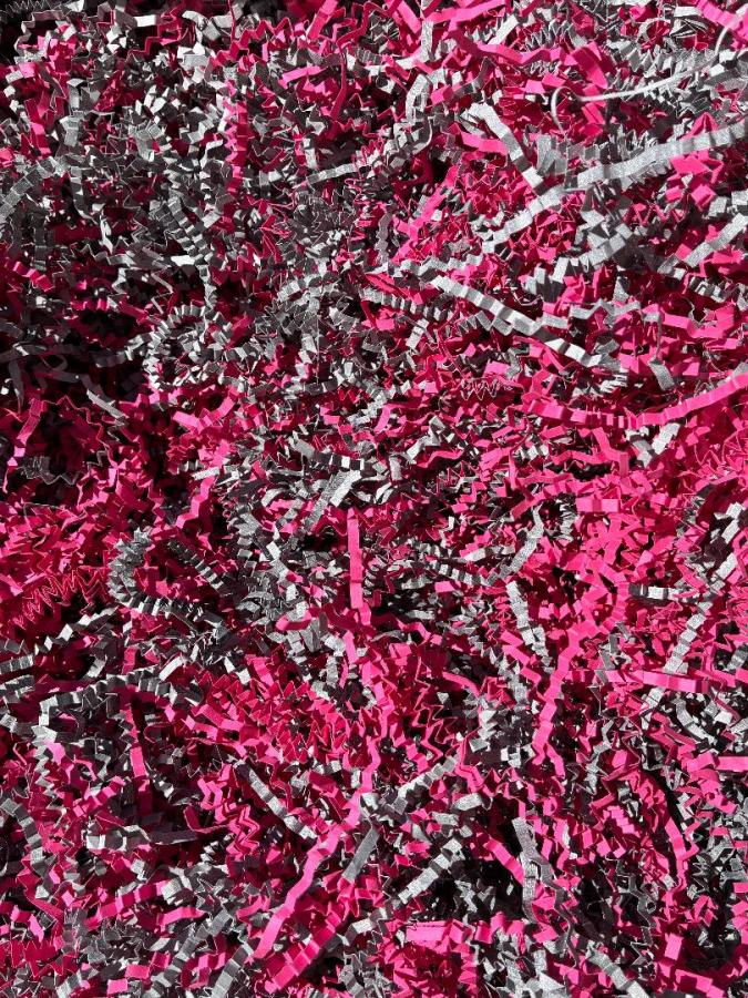 1 lb. Bag Fuchsia-Gray Mix Crinkle Paper