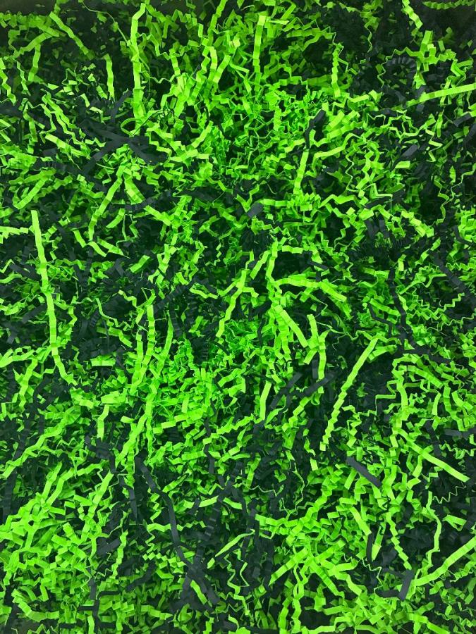 1 lb. Bag Monster Mix Crinkle Paper-Black-Lime Green
