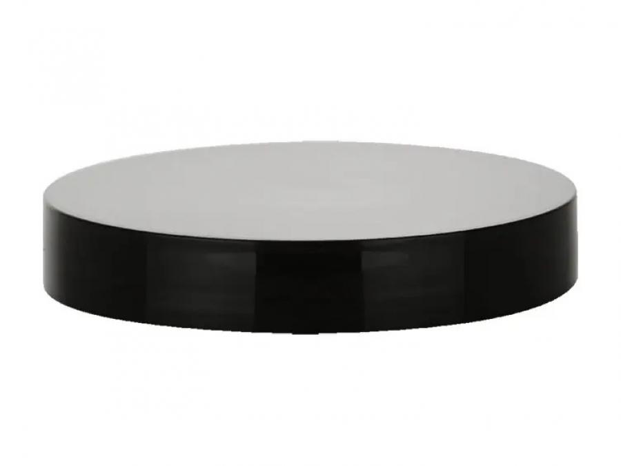 100-400 Black Flat Smooth CT PP Plastic Jar Cap-HS Liner-NO PAPERWORK