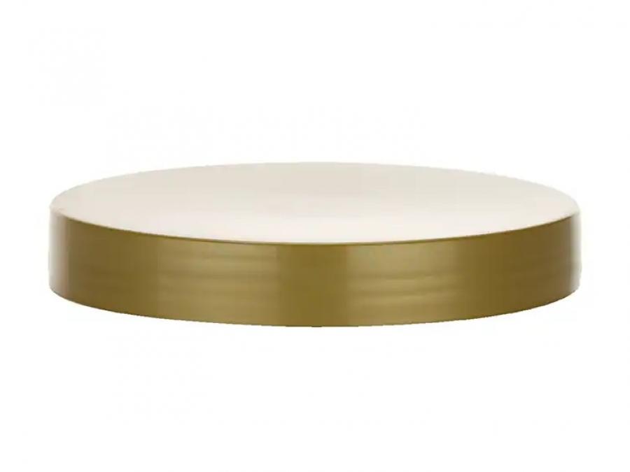 100-400 Gold Flat Smooth CT PP Plastic Jar Cap-HS Liner