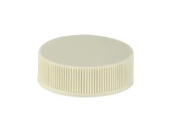33-400 Beige Ribbed Non Dispensing PP Plastic Jar Cap-Liner-less