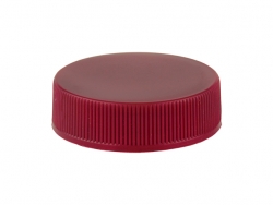 33-400 Cranberry Red Ribbed Non Dispensing Liner-Less PP Plastic Jar Cap