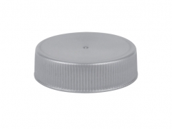 33-400 Silver Ribbed Non Dispensing PP Plastic Jar Cap w/ HS Liner & Smooth Top