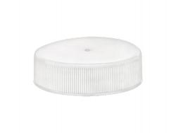 33-400 White Ribbed Non Dispensing PP Plastic Jar Cap-HS Liner