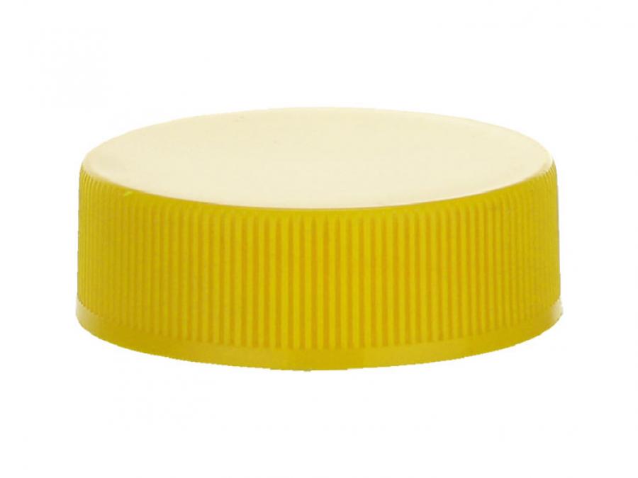 33-400 Yellow Ribbed Non Dispensing PP Plastic Jar Cap-Smooth Top-PS Liner (MRP)