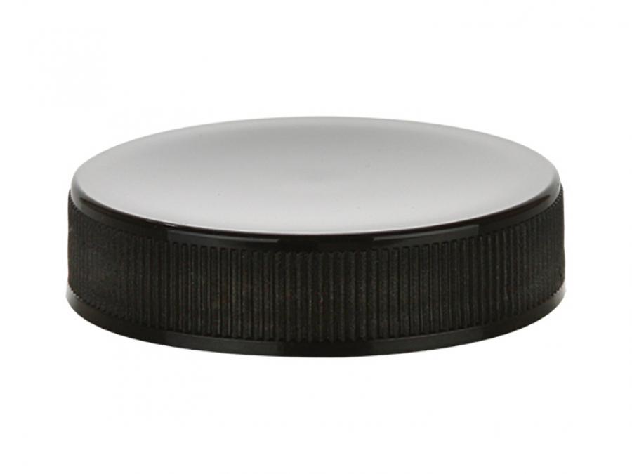 45-400 Black Ribbed PP Plastic Bottle-Jar Cap-F-217 Foam Liner