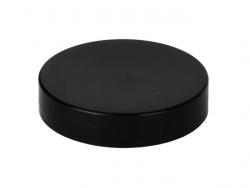 48-400 Black Flat Smooth PP Plastic Jar Cap-Indented Matte Top-F-217 Liner-Rieke