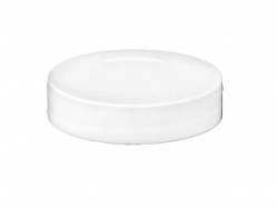 48-400 White Flat Smooth PP Non Dispensing Plastic Linerless Jar Cap
