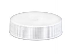 48-400 White Ribbed Flat Non Dispensing PP Plastic Jar Cap-Sure-seal 222 Foam Liner