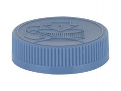 53-400 Blue CRC Flat Ribbed PP Plastic Non Dispensing Jar Cap-HS Liner-Opening Inst