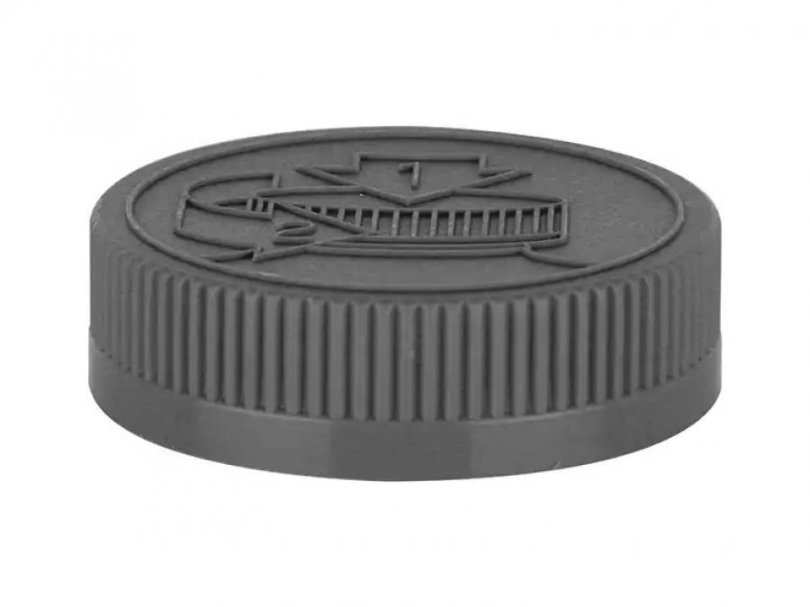 53-400 Gray Dark CRC Flat Ribbed PP Plastic CT Jar Cap-HS Liner-Opening Inst