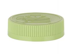 53-400 Green CRC Flat Ribbed PP Plastic Non Dispensing Jar Cap-HS Liner-Opening Inst