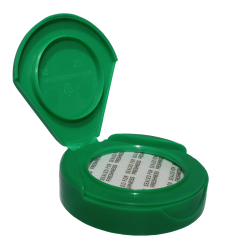 53-400 Green Smooth PP Plastic NutraGen II Snap Top Dispensing Bottle-Jar Cap-PS 113 liner