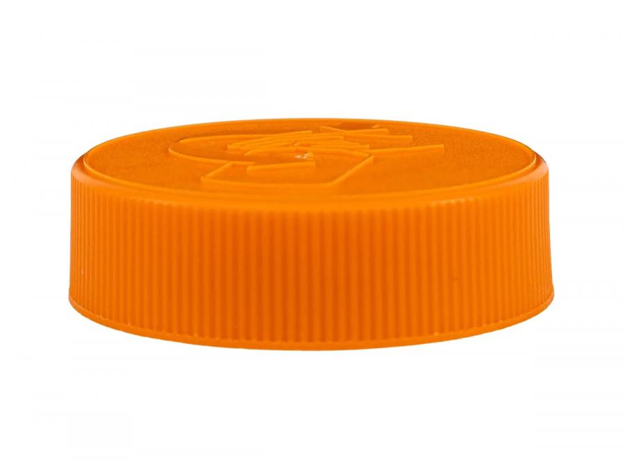 53-400 Orange CRC Flat Ribbed PP Plastic CT Jar Cap-Pulp-HS Liner-Opening Inst