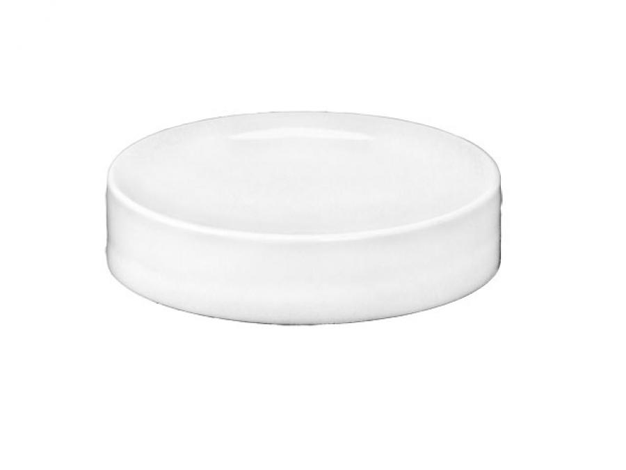 53-400 White Flat Smooth PP Plastic CT Jar Cap-Smooth Top-Foam Liner (Omega)