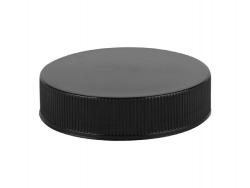 58-400 Black Flat Ribbed Non Dispensing PP Plastic Jar Cap-Matte Top-Sureseal Liner