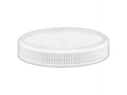 58-400 White Flat Ribbed PP Plastic Non Dispensing Jar Cap w/ Foam Liner (Surplus)