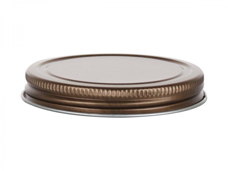 70-400 Copper Flat Ribbed Neck Metal Continuous Thread Jar Cap-Plastisol Liner