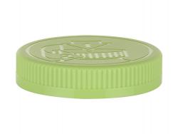 70-400 Green CRC Flat Ribbed PP Plastic Non Dispensing Jar Cap-Dual HS Liner-Opening Inst
