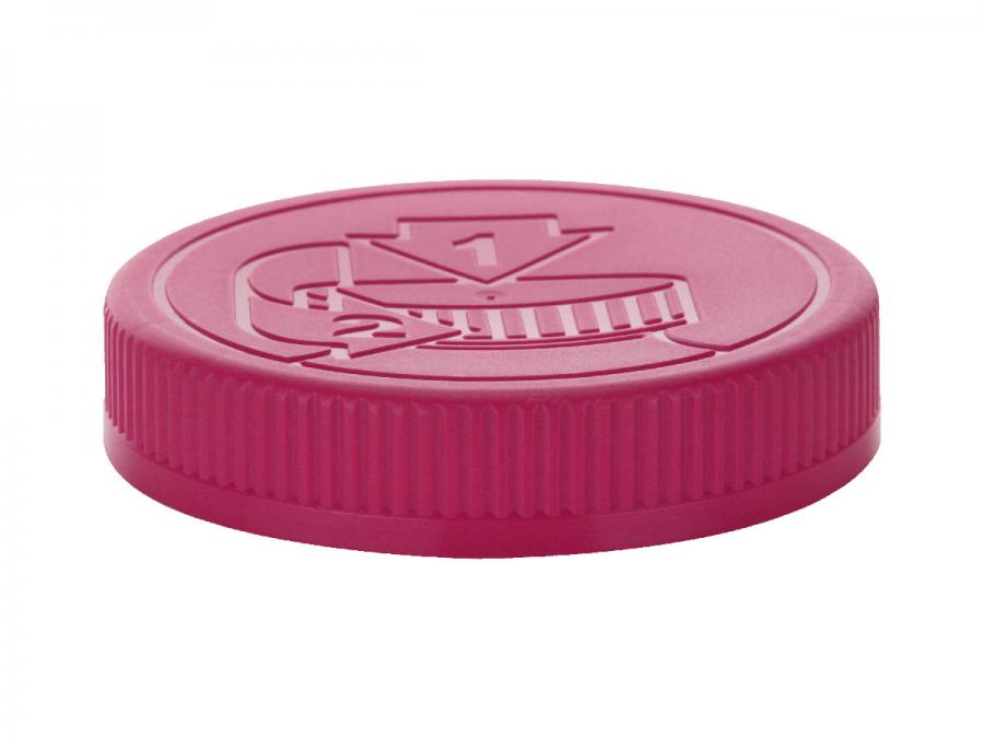 70-400 Pink Fuchsia CRC Flat Ribbed PP Plastic Non Dispensing Jar Cap-Dual HS Liner-Opening Inst
