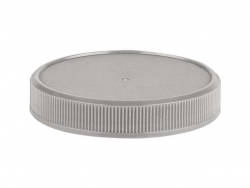 70-400 Silver Flat Ribbed Non Dispensing Jar Cap w/ 217 Liner & Stacking Ring